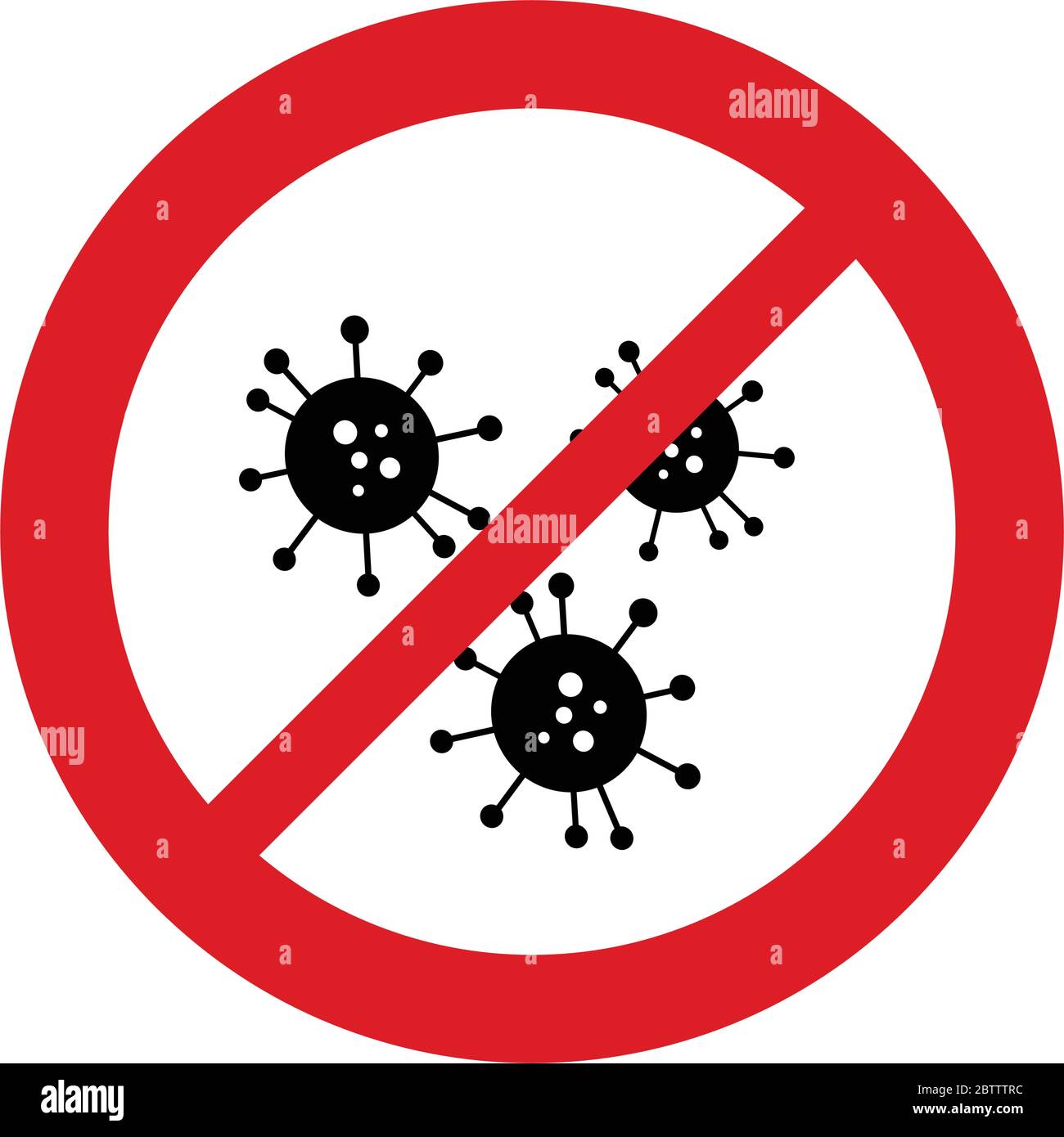 No germ icon prohibited sign. No viruses icon. No bacteria sign. covid ...