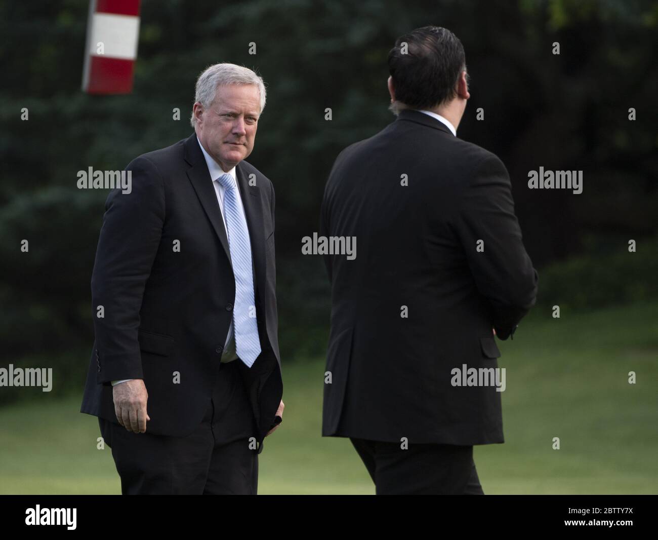 Washington, United States. 27th May, 2020. Acting Chief of Staff Mark Meadows returns to the White House with President Donald Trump and First Lady Melania Trump, in Washington, DC on Wednesday, May 27, 2020. President Trump and the First Lady are returning from NASA's Kennedy Space Center where they were scheduled to watch the SpaceX Mission 2 launch. The launch was postponed due to weather. Photo by Kevin Dietsch/UPI Credit: UPI/Alamy Live News Stock Photo