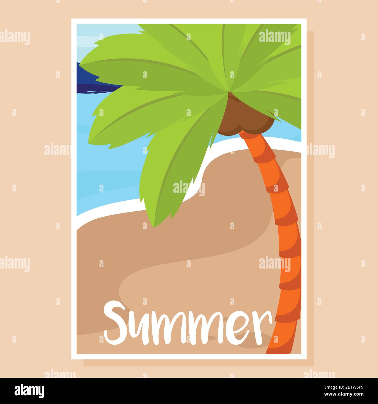 Summer landscape poster Stock Vector
