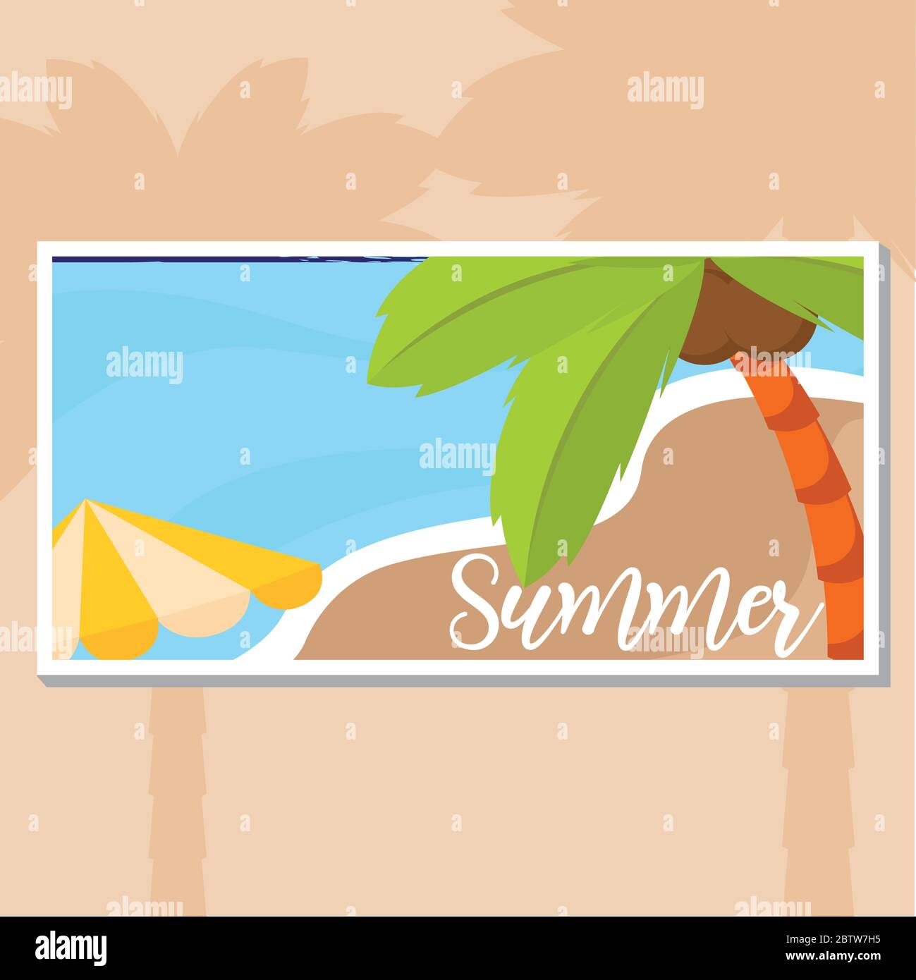 Summer landscape poster Stock Vector