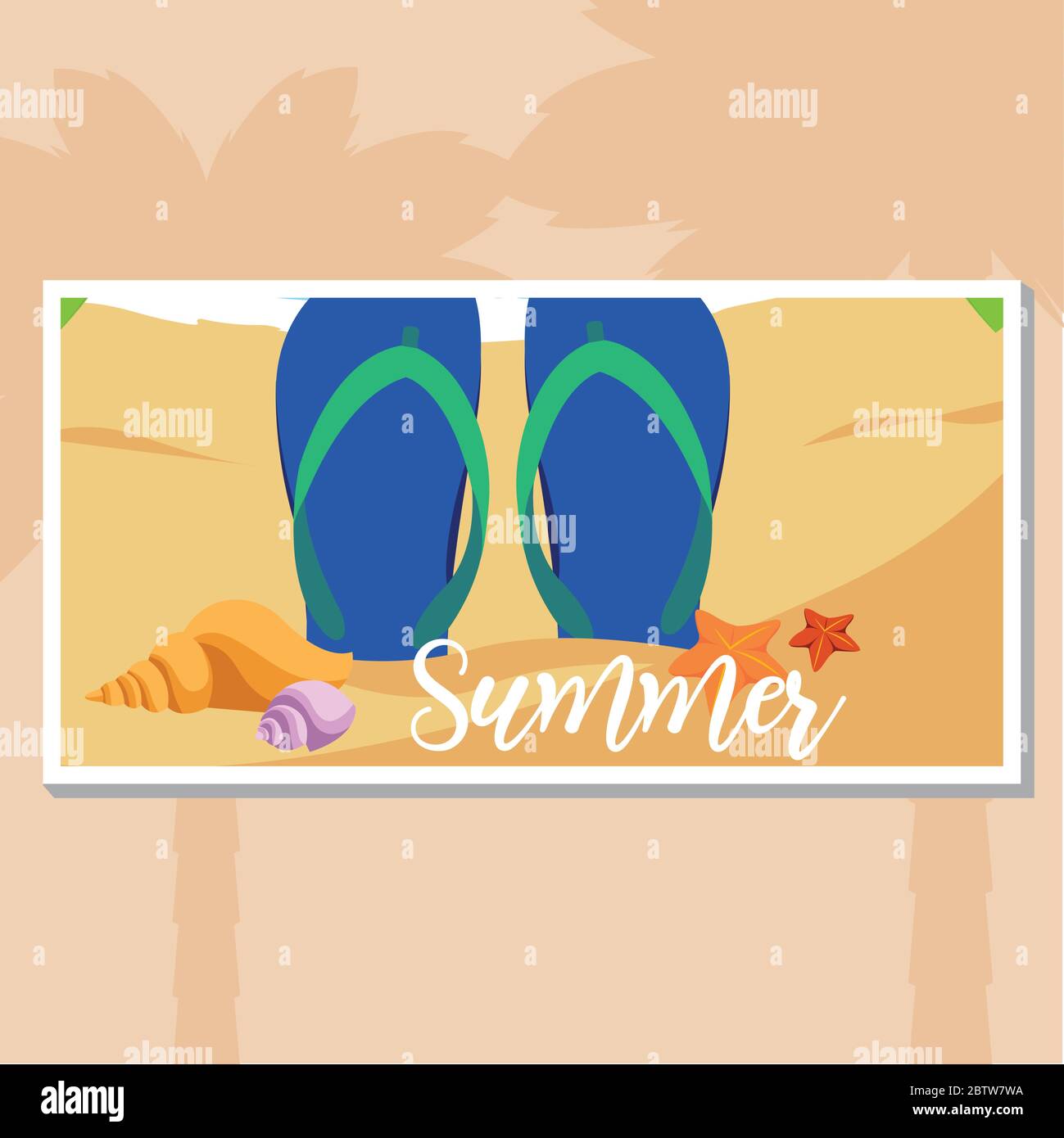 Summer landscape poster Stock Vector