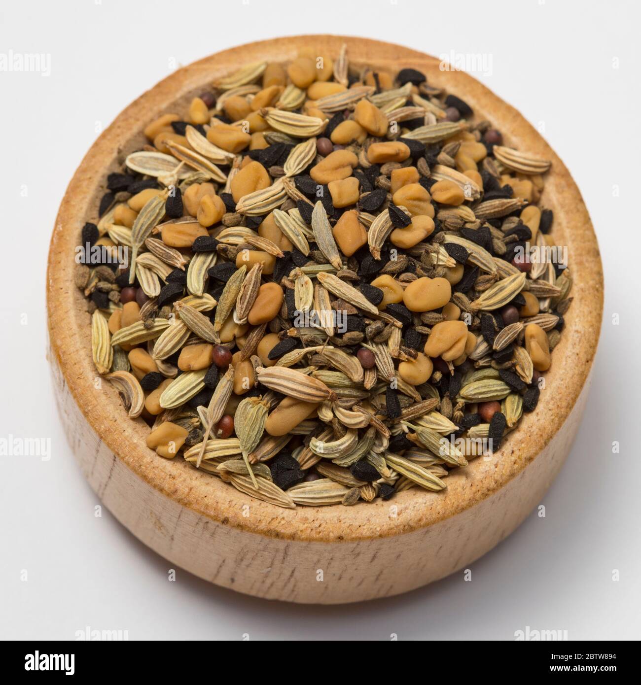 Panch phoron is a whole spice blend, originating from the Indian subcontinent. Stock Photo
