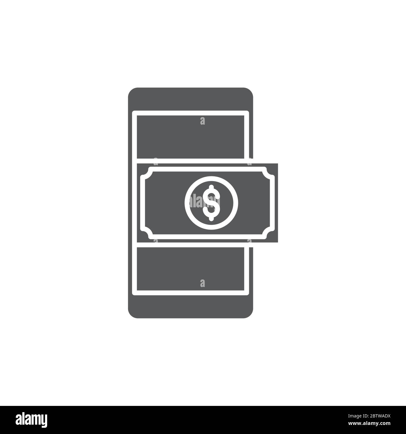 Mobile payment vector icon symbol transaction isolated on white background Stock Vector