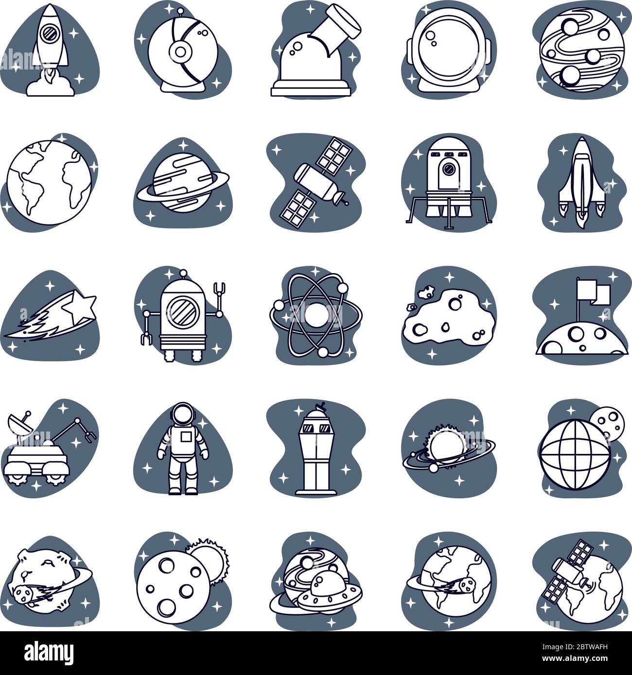 bundle of space set icons vector illustration design Stock Vector Image ...