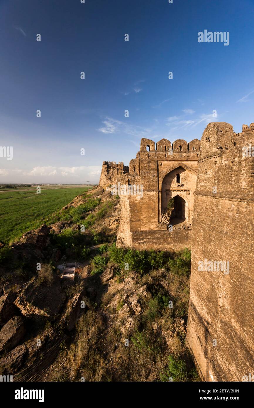 Rohtas Fort, Western Castle wall and Gate, Jhelum District, Punjab Province, Pakistan, South Asia, Asia Stock Photo
