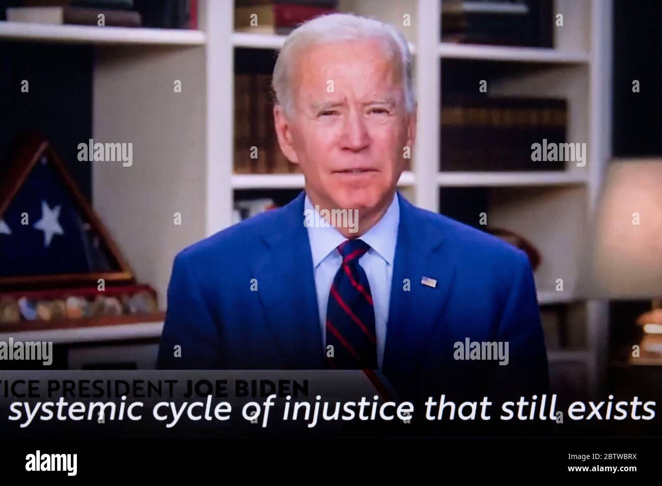 Wilmington, Delaware, USA. 27th May, 2020. A screen grab of Vice President JOE BIDEN reacting to the death of GEORGE FLOYD while in police custody in Minneapolis. Credit: Brian Cahn/ZUMA Wire/Alamy Live News Stock Photo