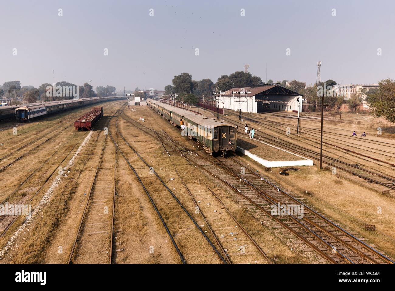 Railway station of Wazirabad town, estimated one of  ancient Alexandria city, Gujranwala District, Punjab Province, Pakistan, South Asia, Asia Stock Photo