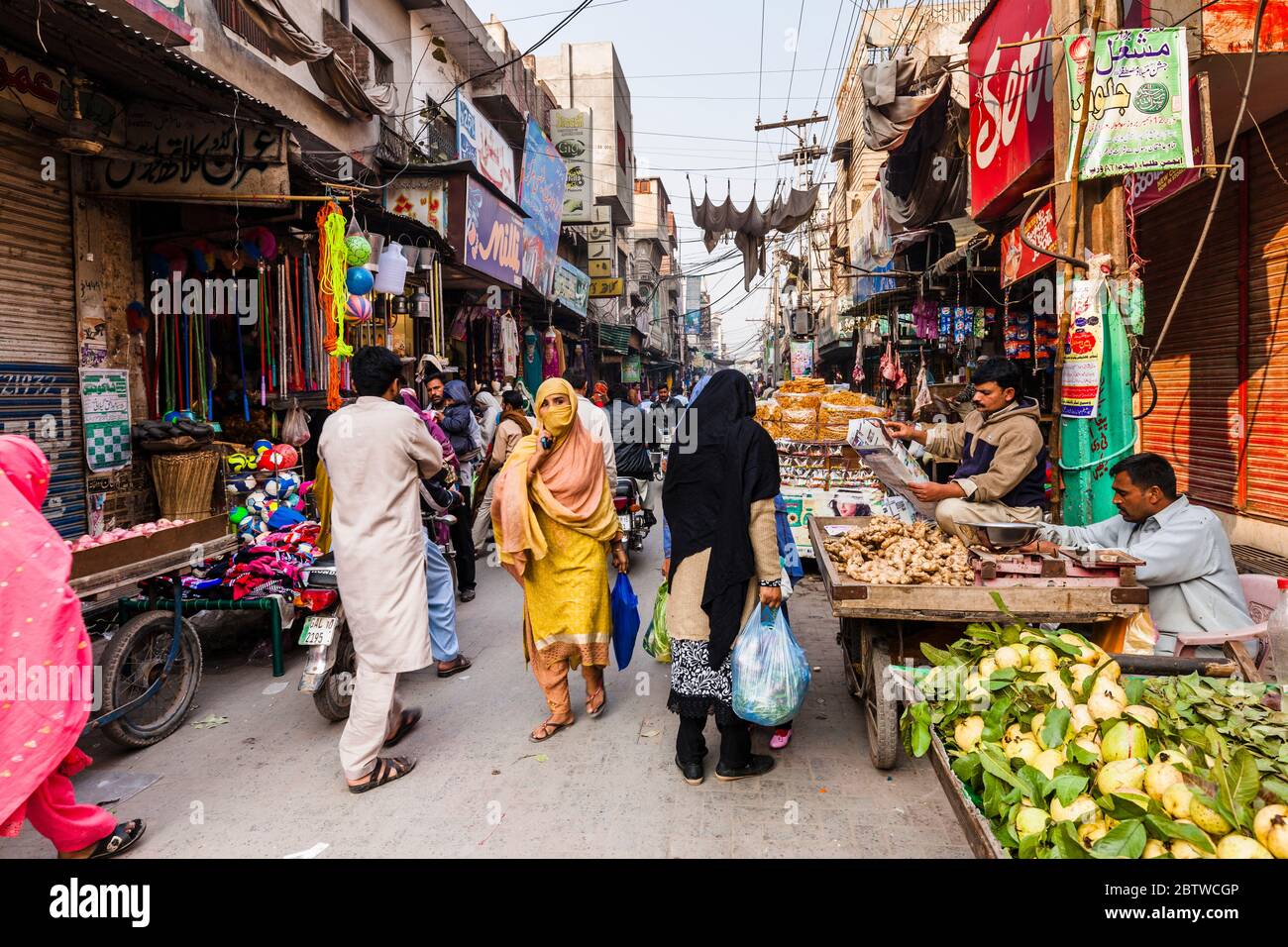 Market of Wazirabad town, estimated one of  ancient Alexandria city, Gujranwala District, Punjab Province, Pakistan, South Asia, Asia Stock Photo