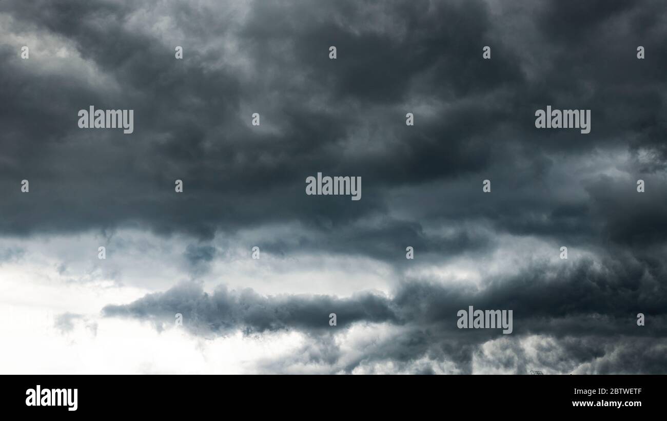 black rain clouds in the sky Stock Photo Alamy