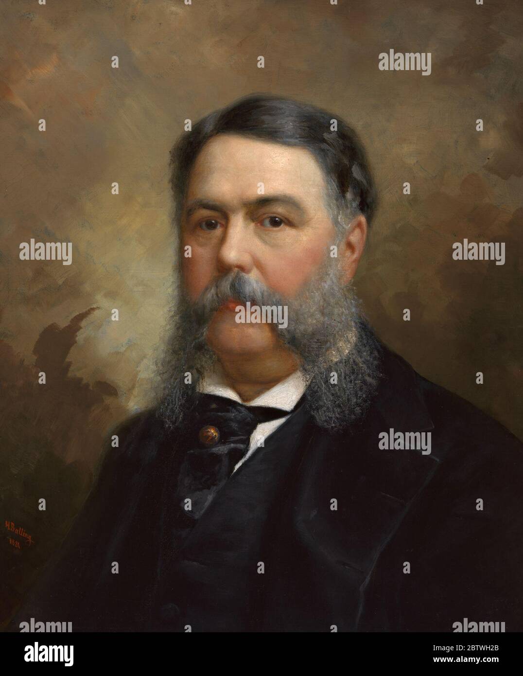 Chester A Arthur. Twenty-first president, 1881–1885When President Garfield was assassinated, he was succeeded by his vice president, Chester Arthur. Largely regarded as a Stalwart, Arthur had previously been a New York City politician who supported the spoils system. Stock Photo