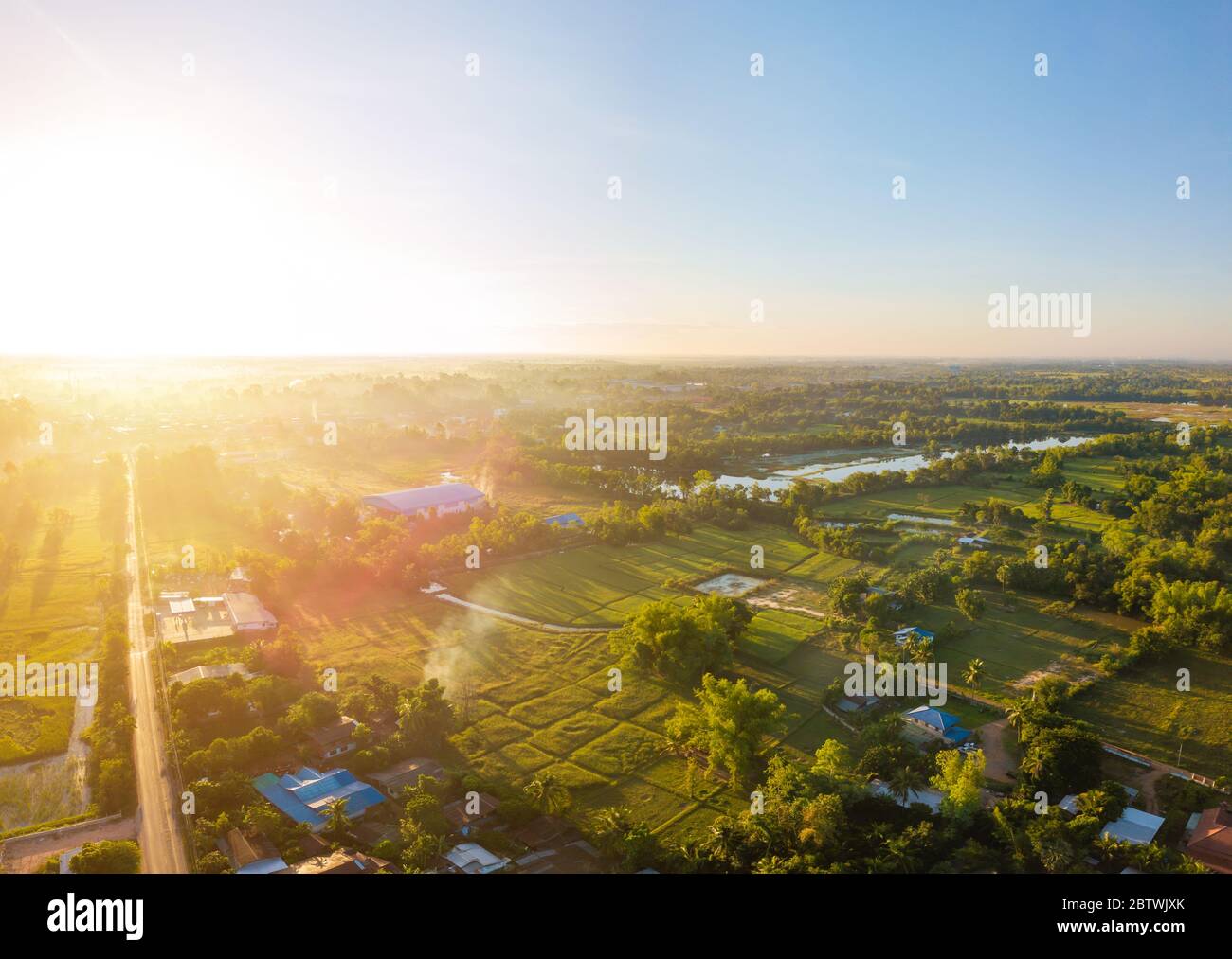 Aerial Rising Rising drone top view beautiful hi-res stock photography and images - Alamy