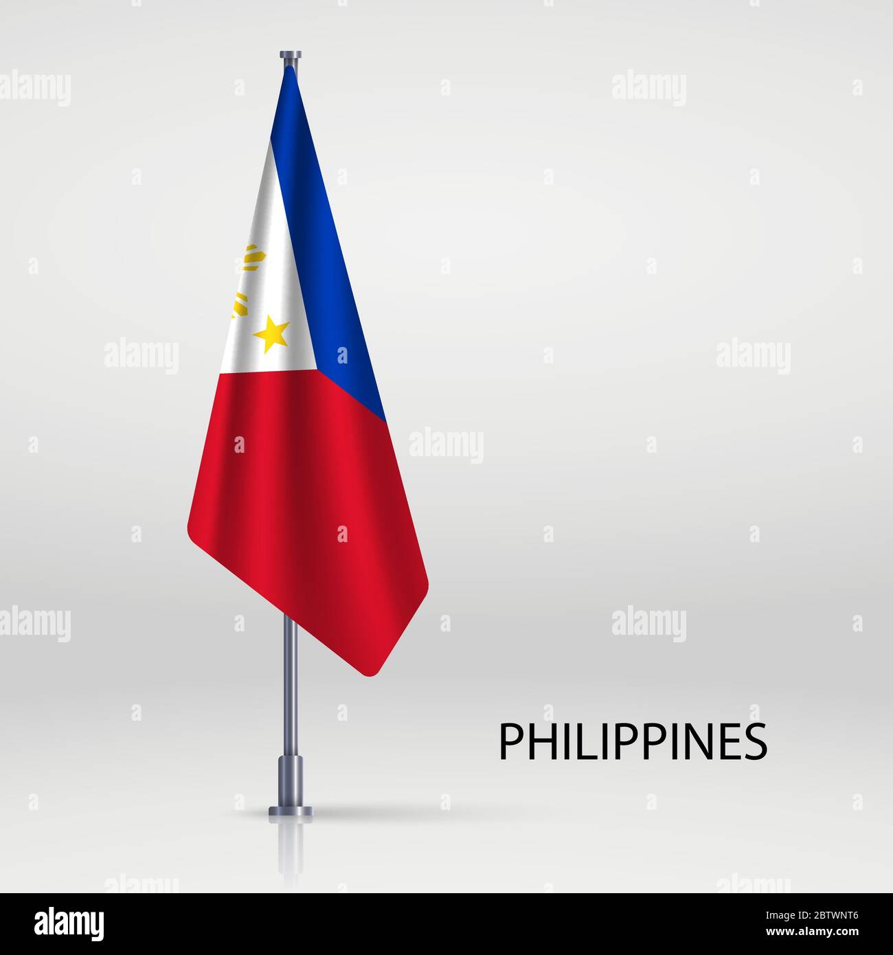 Philippines hanging flag on flagpole Stock Vector Image & Art Alamy