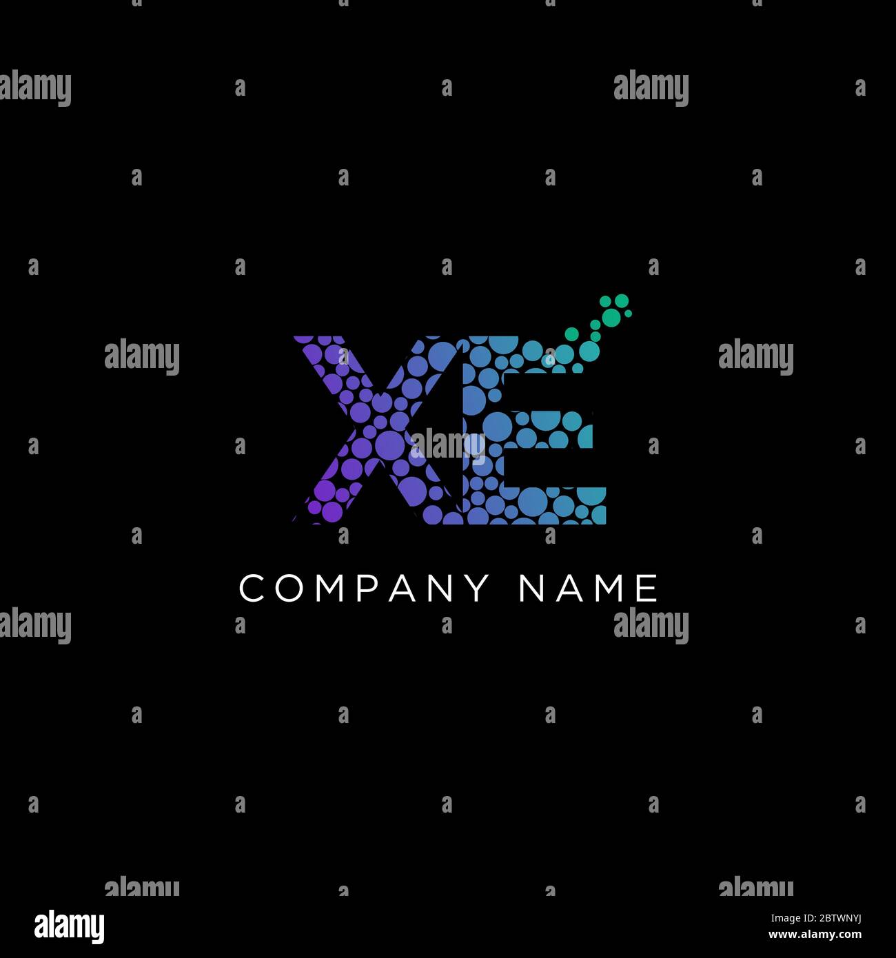 Letter XE abstract with gradient color logo vector,inital name modern logo design Stock Vector