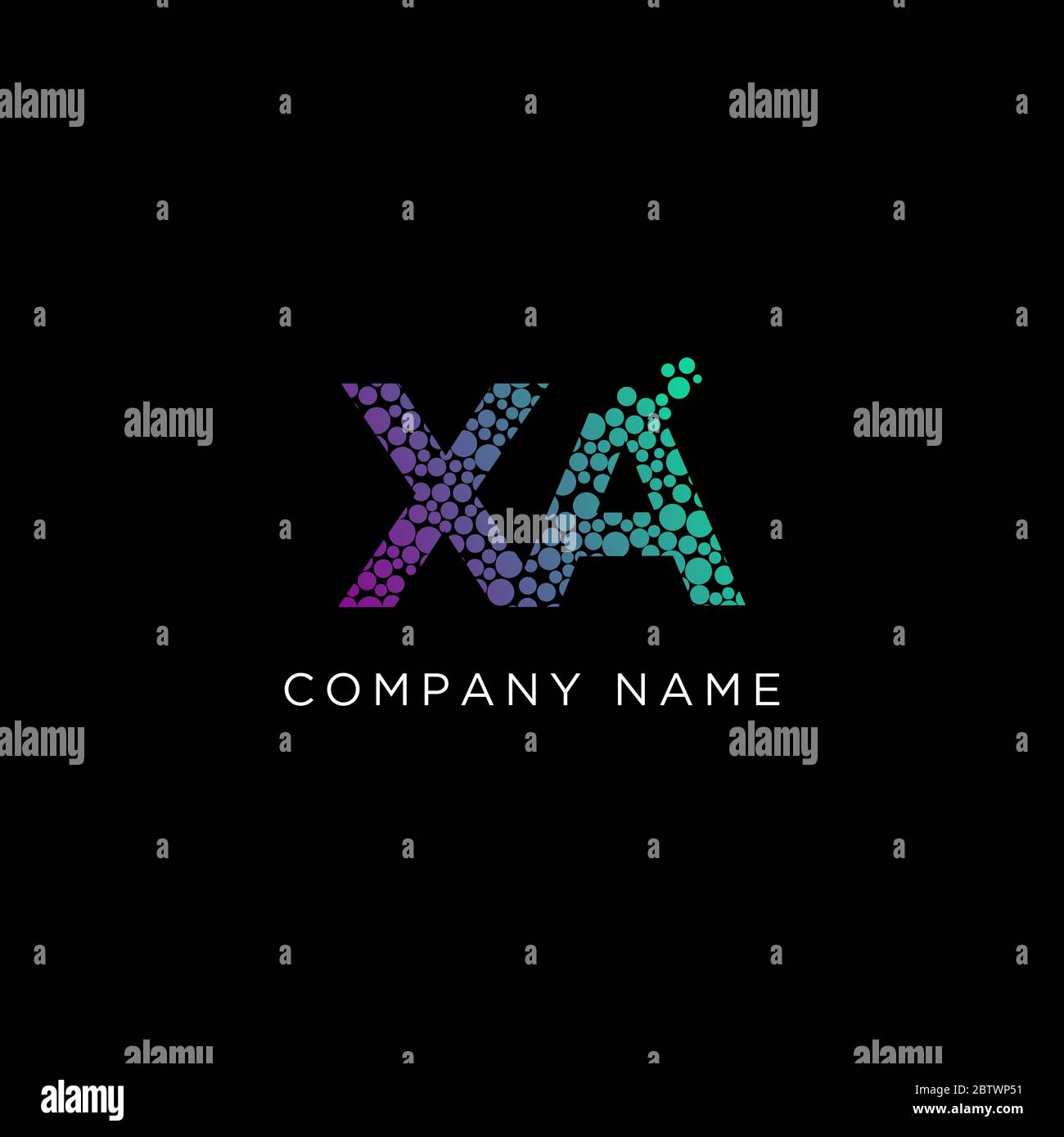 Letter XA abstract with gradient color logo vector,inital name modern logo design Stock Vector