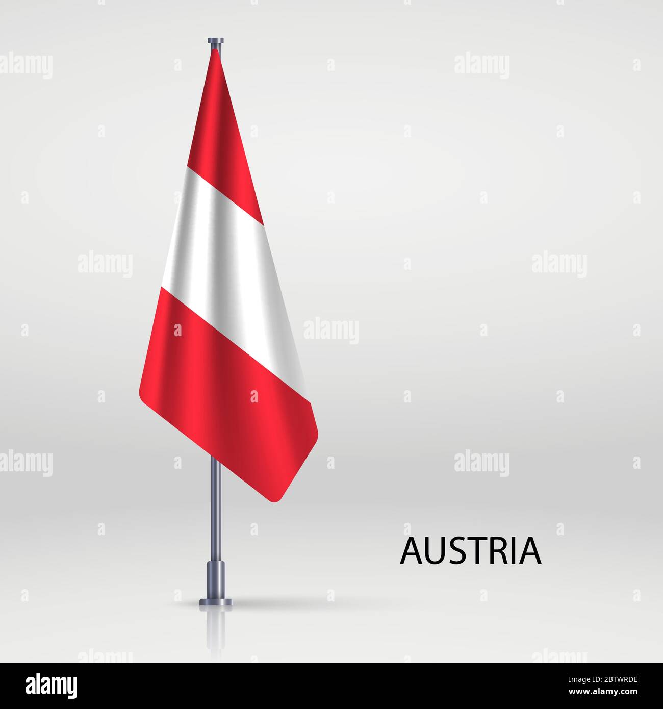 Austria hanging flag on flagpole Stock Vector Image & Art Alamy