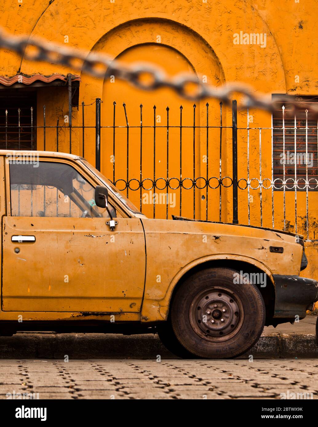 Old Yellow Truck Stock Photo Alamy