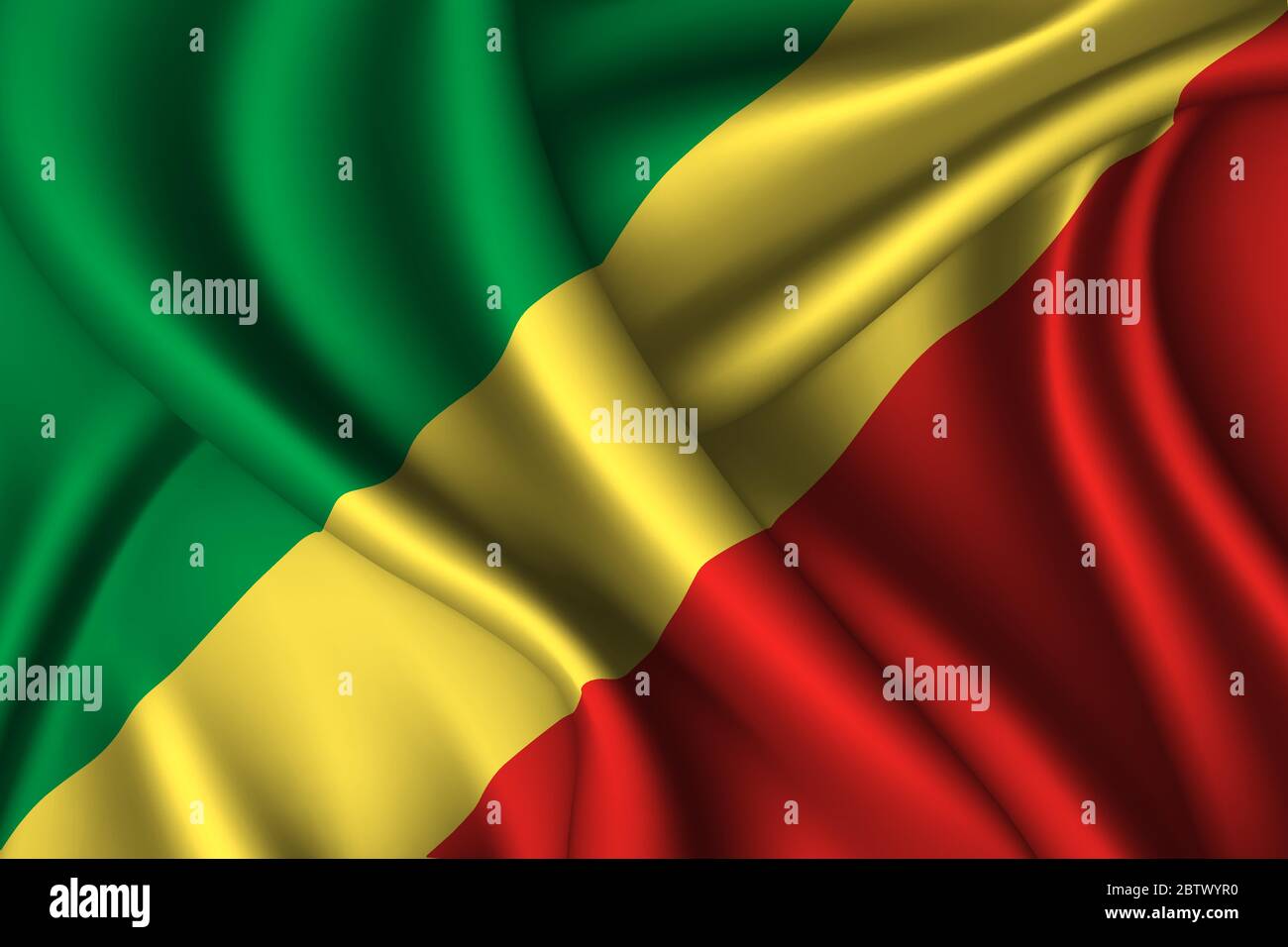 Congo national flag of silk. Vector fabric texture Stock Vector Image ...