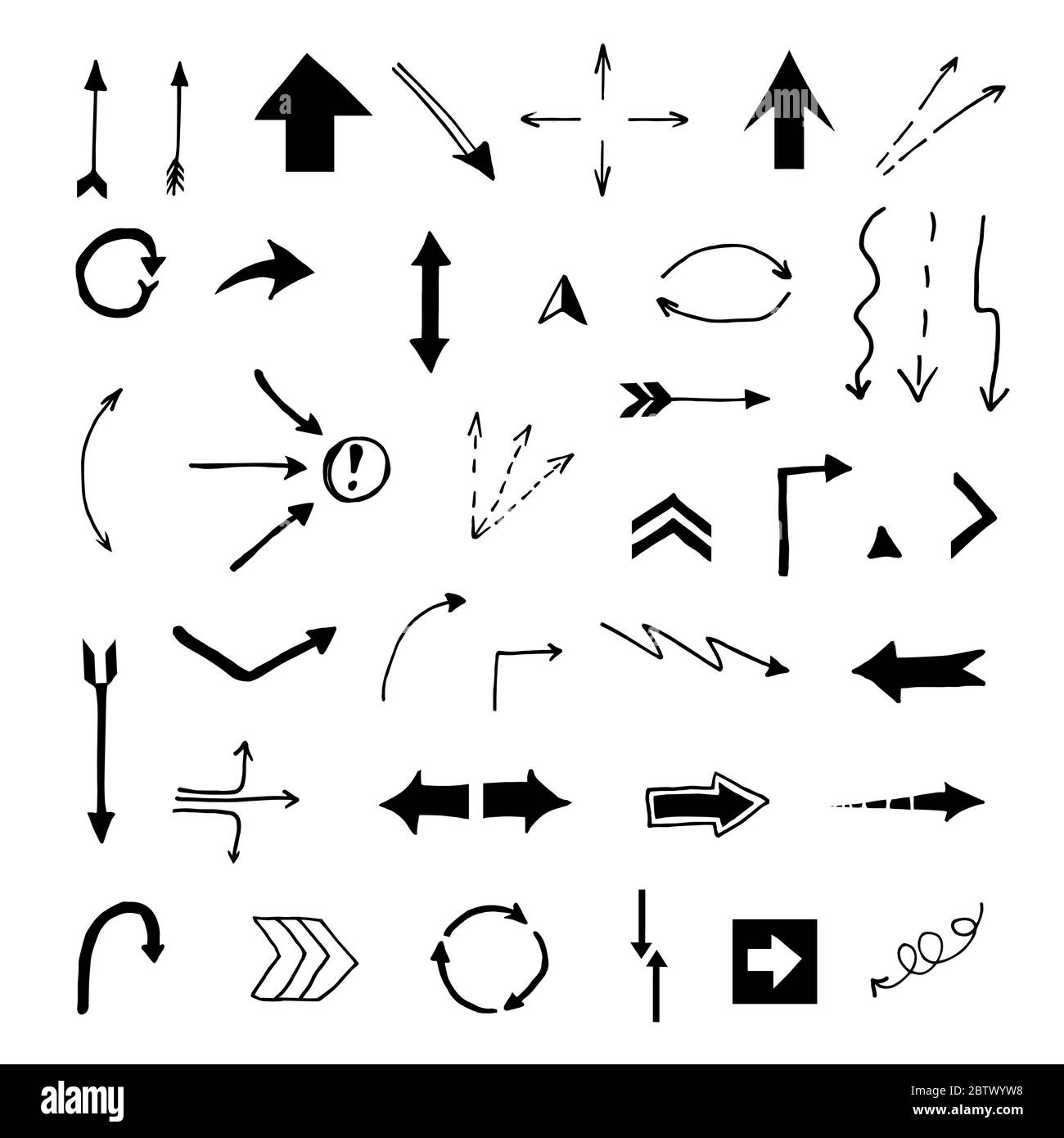 Hand drawn arrow set. Vector illustration graphic Stock Vector Image ...