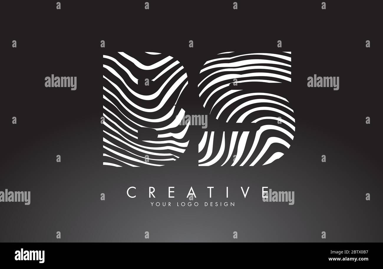 BS B S Letters Logo Design with Fingerprint, black and white wood or ...