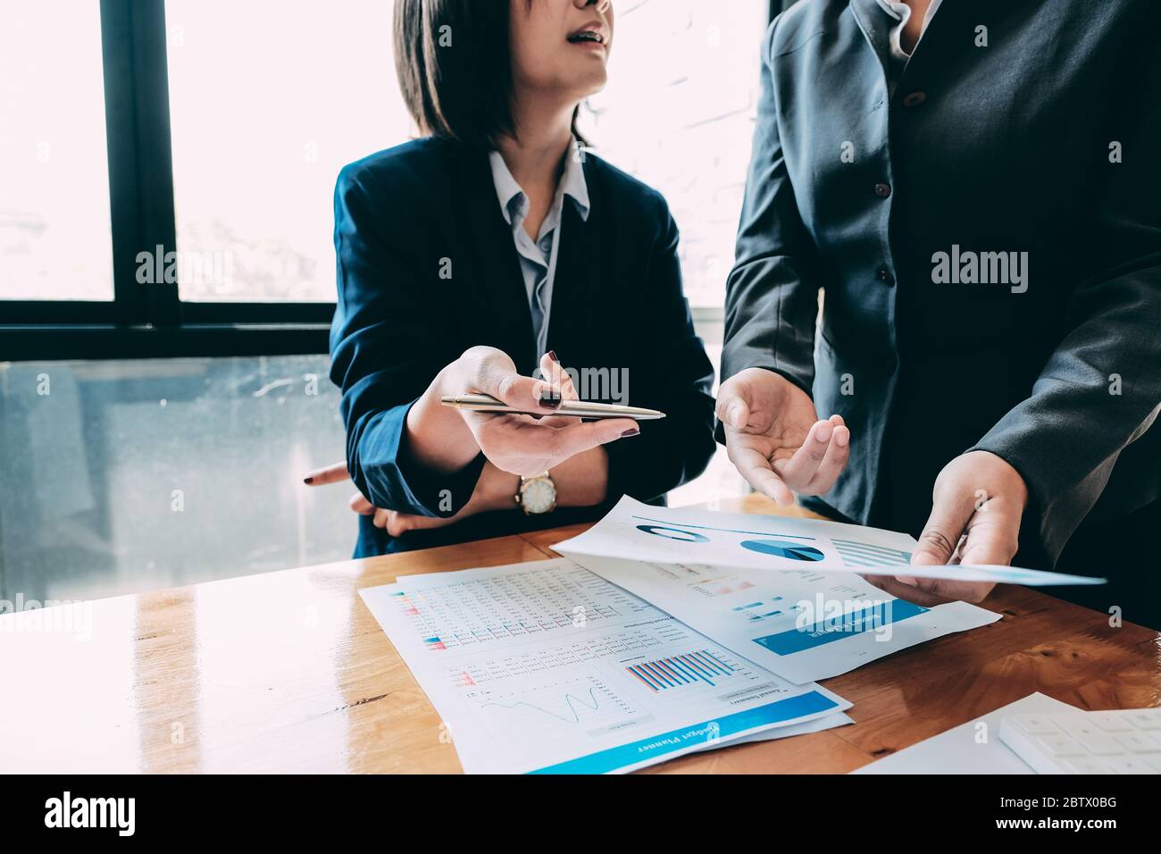 Business People Analyzing Statistics Business Documents, Financial ...