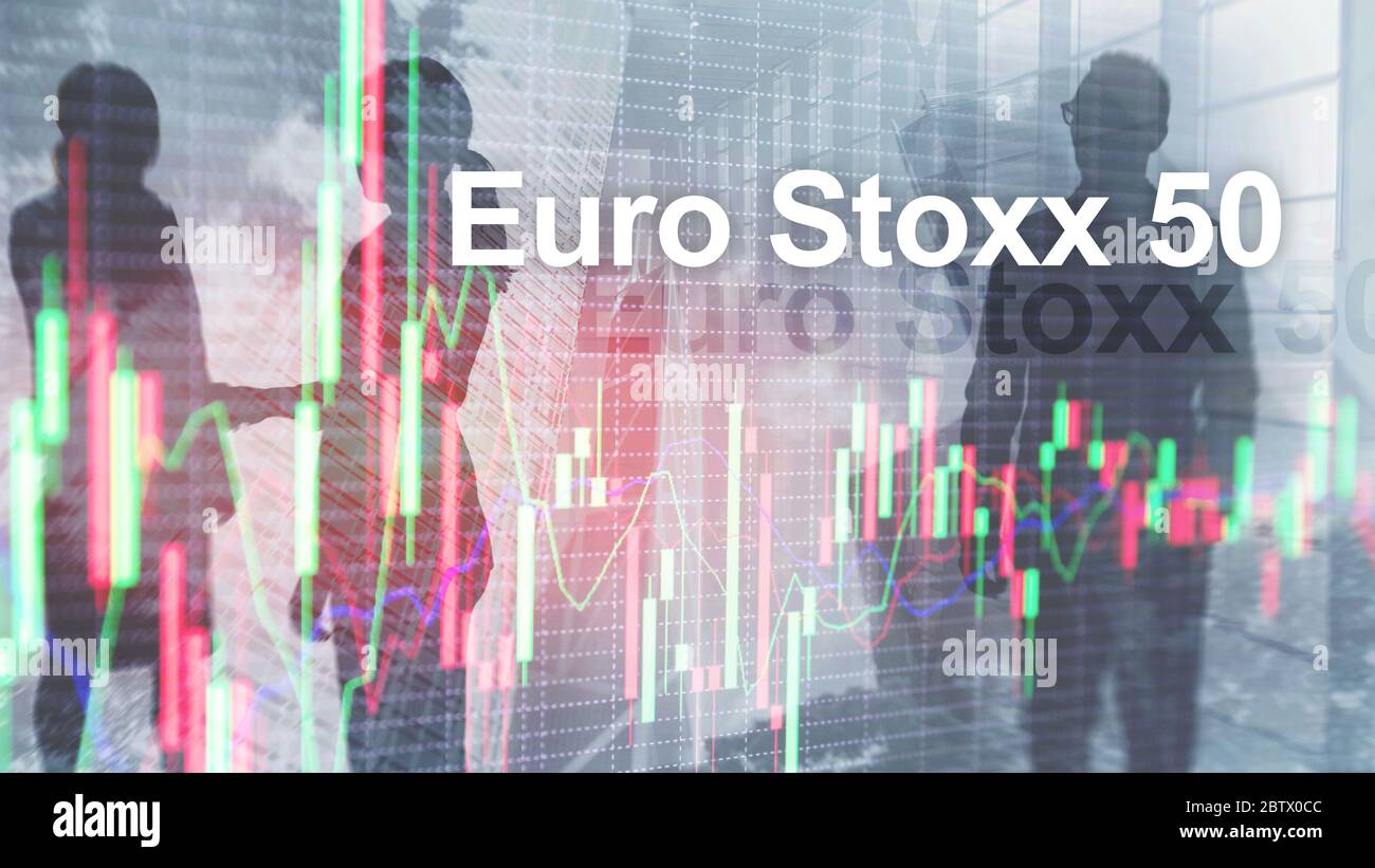Euro Stoxx 50. STOXX50E. Index Eurozone concept. Stock Photo