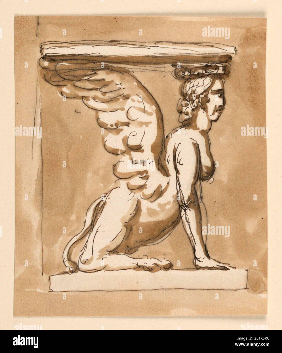 Design for a Console Table with Sphinx Base. Research in ProgressConsole able with sphinx base. Stock Photo