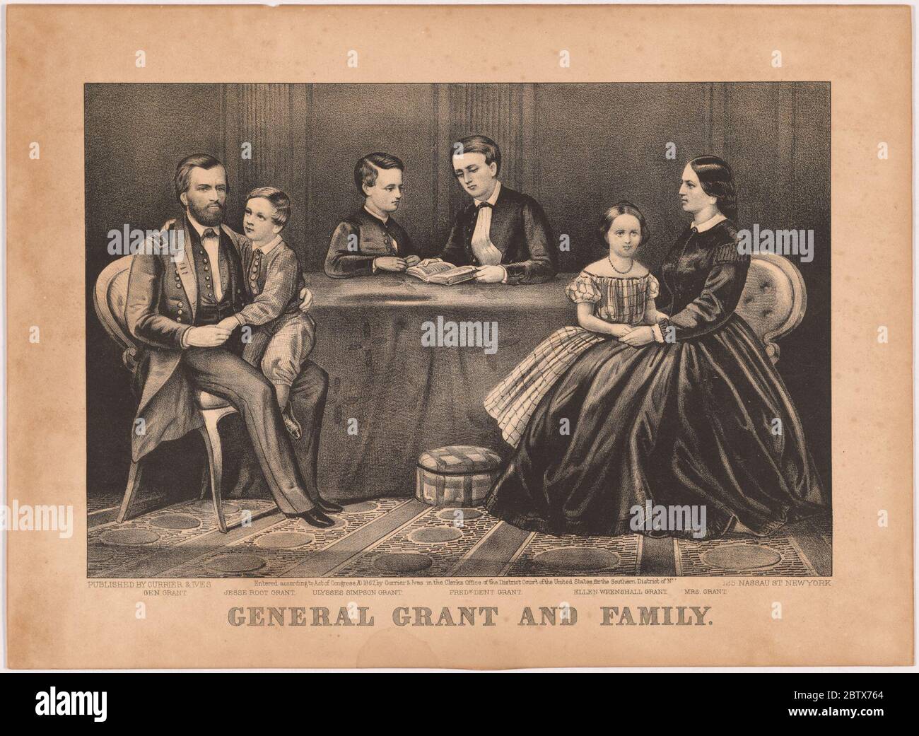 General Grant and Family. Stock Photo