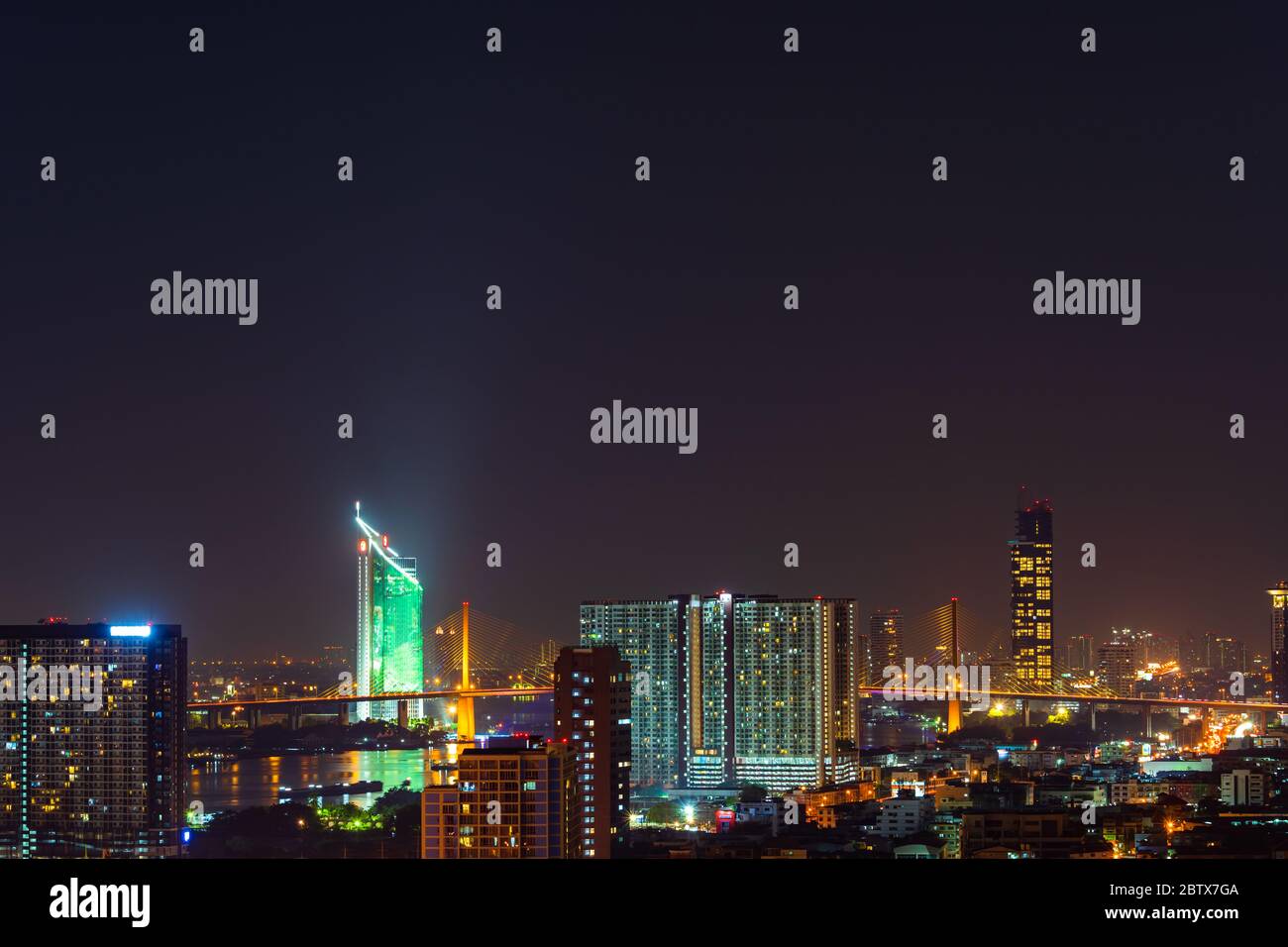 Bangkok city view and traffic road at night, Thailand Stock Photo - Alamy