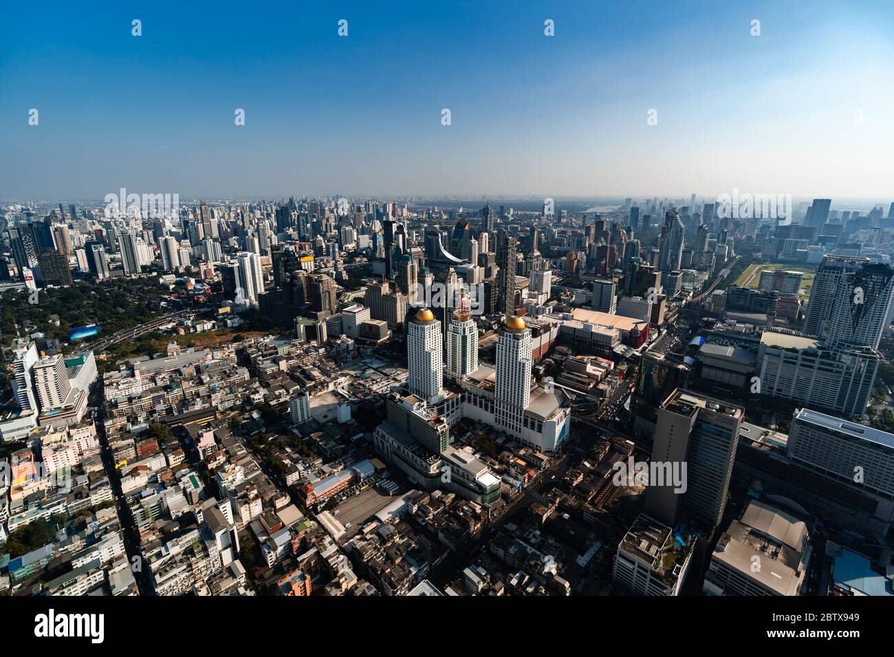 aerial view of Bangkok city downtown skyline of Thailand , Cityscape ...