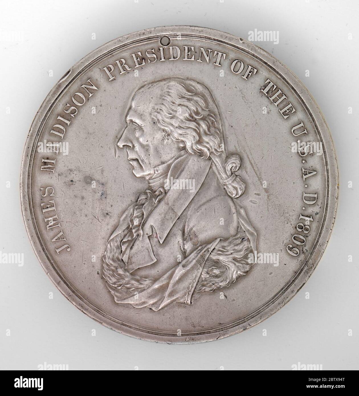 James Madison. President George Washington began the practice of presenting peace medals to Indian chiefs on such important occasions as the signing of a treaty or a visit to the capital. By the time of Madison’s presidency, the Indians considered the medals an essential part of negotiations. Stock Photo