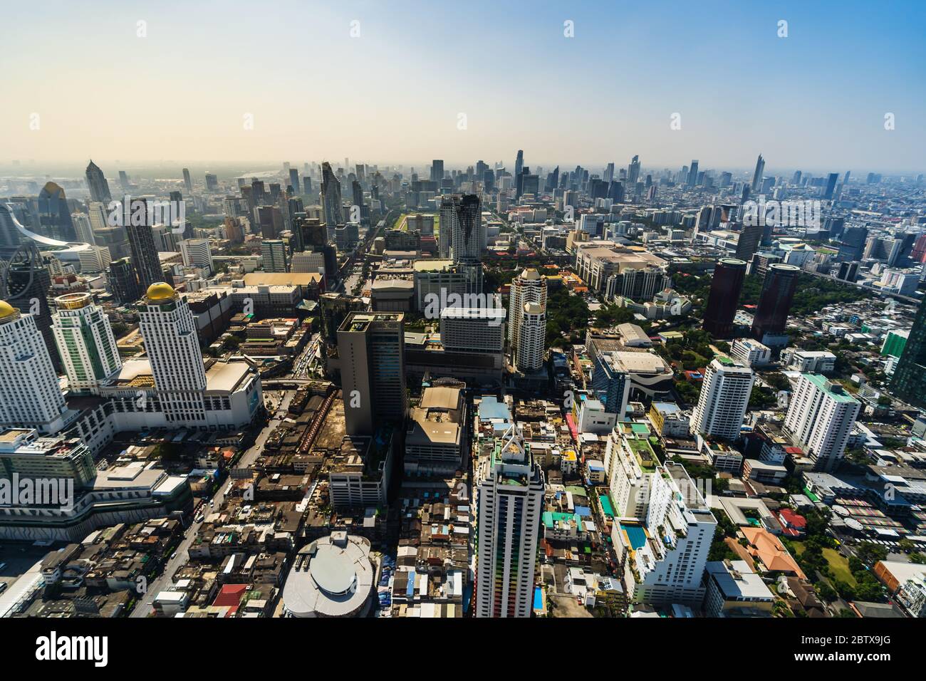 aerial view of Bangkok city downtown skyline of Thailand , Cityscape ...