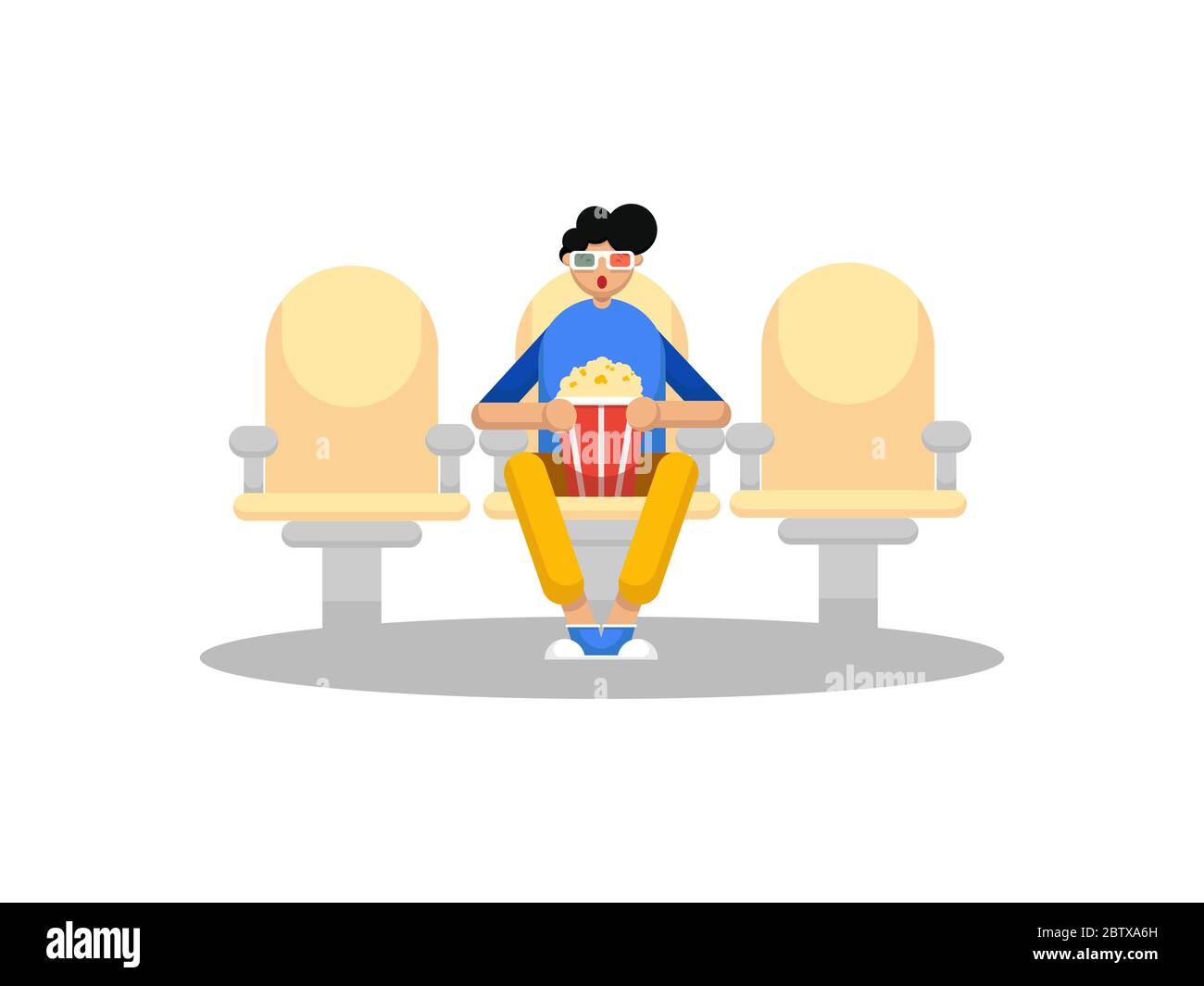 guy with popcorn watching movie. People on the movie Stock Photo Alamy