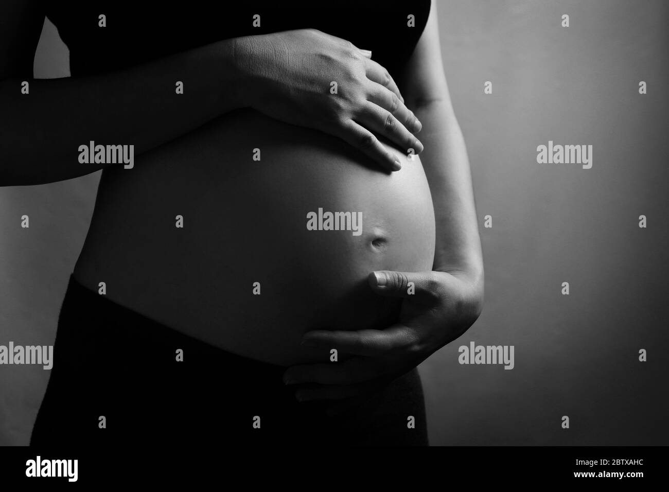 Pregnant woman with black & white color Stock Photo