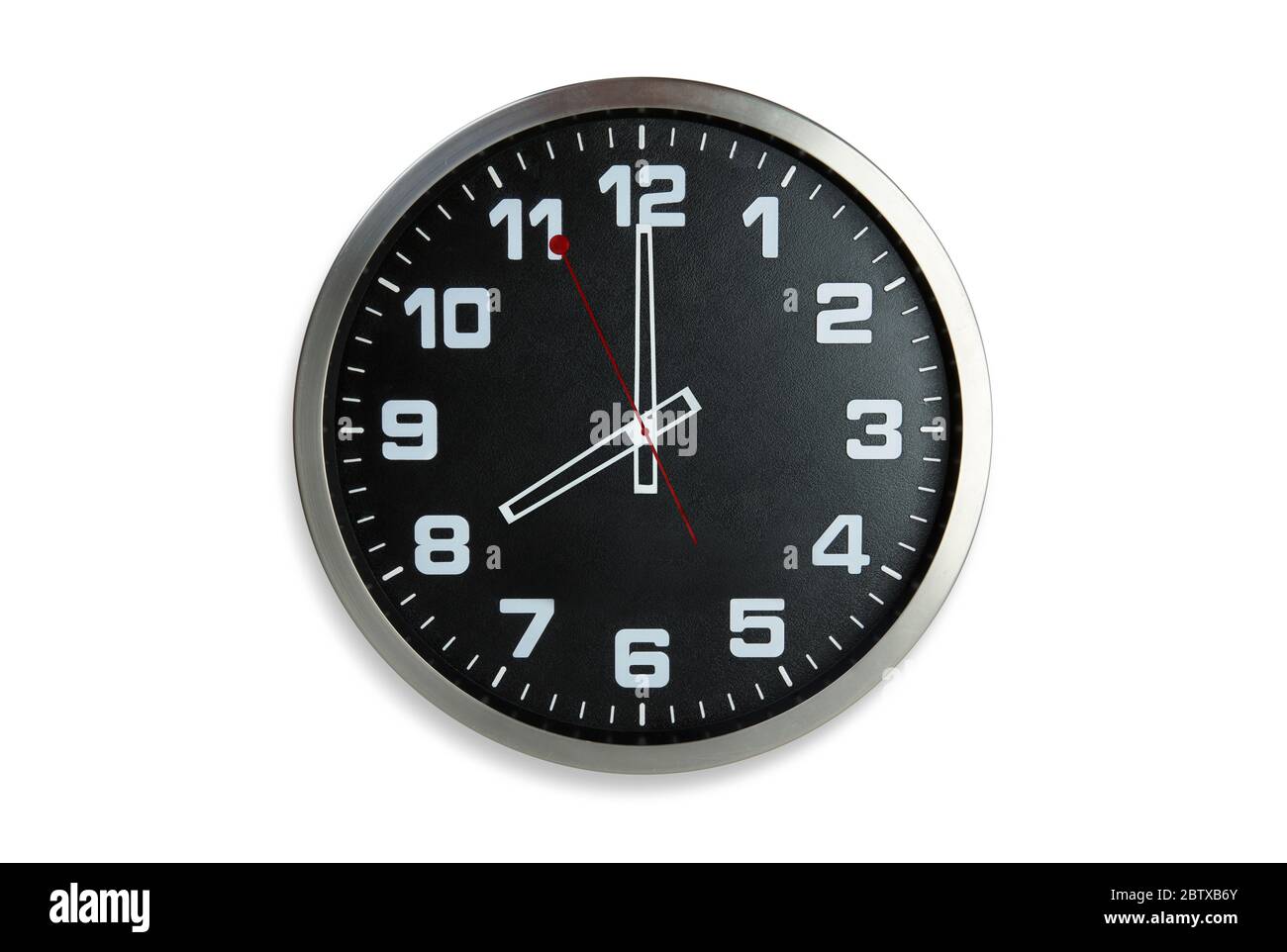 Standless Clock Isolate on White Background, 8 O'Clock Stock Photo