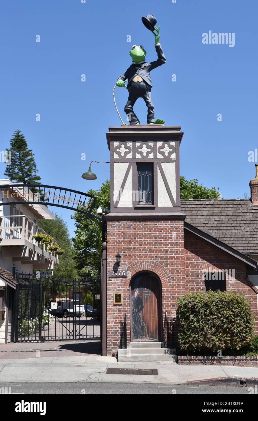 Los Angeles, CA/USA - May 4, 2020: Entrance to the historic Charlie Chaplin Studios on La Brea Ave, now the Jim Henson Company Stock Photo
