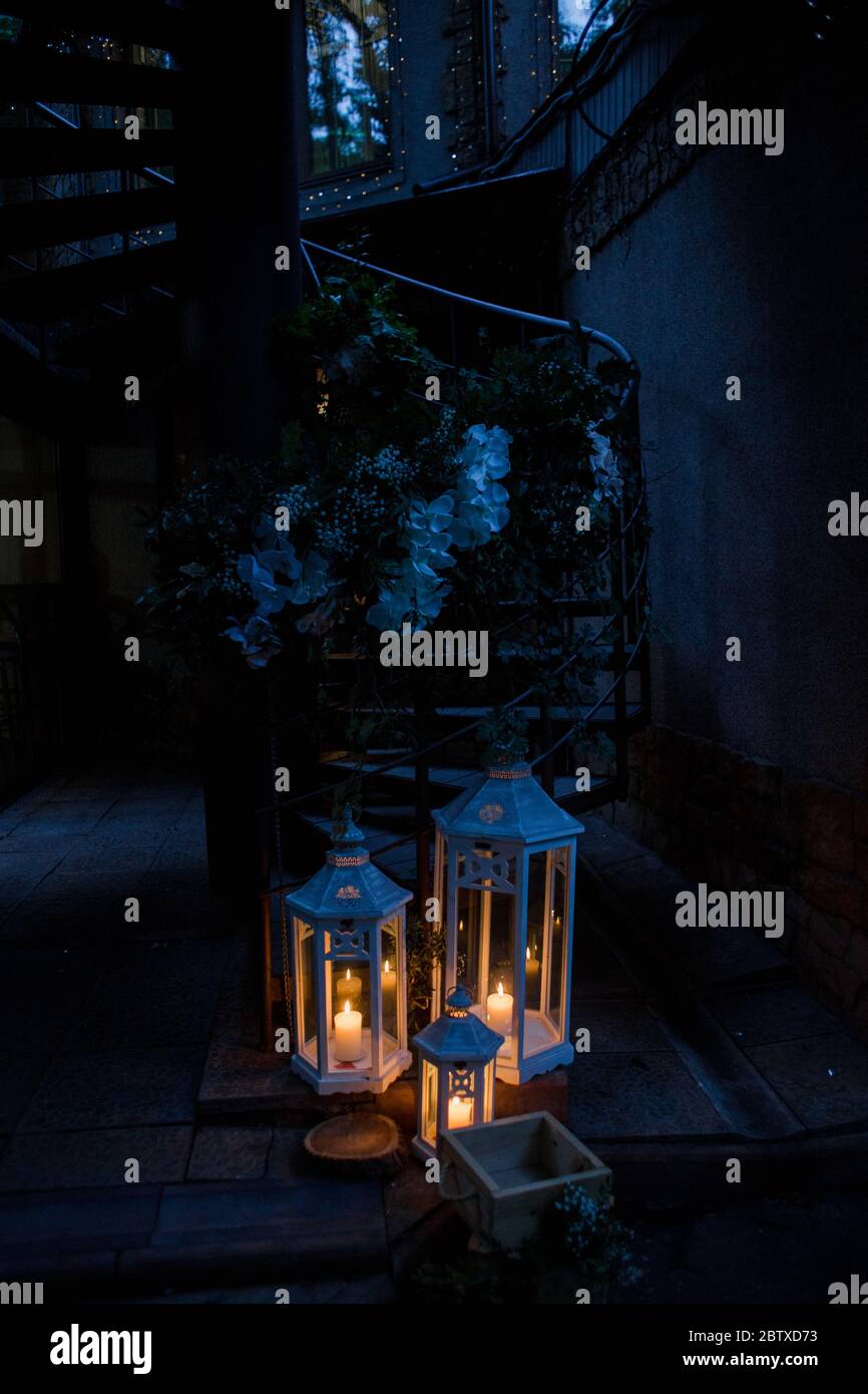 Garden lamps night hi-res stock photography and images - Alamy