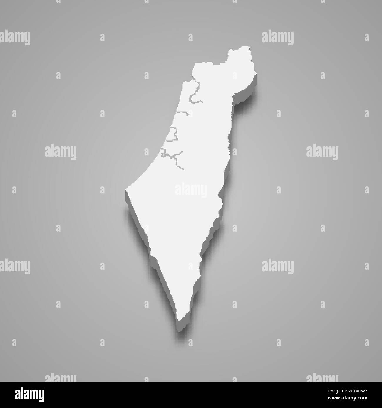 3d map of Israel with borders of regions Stock Vector Image & Art - Alamy
