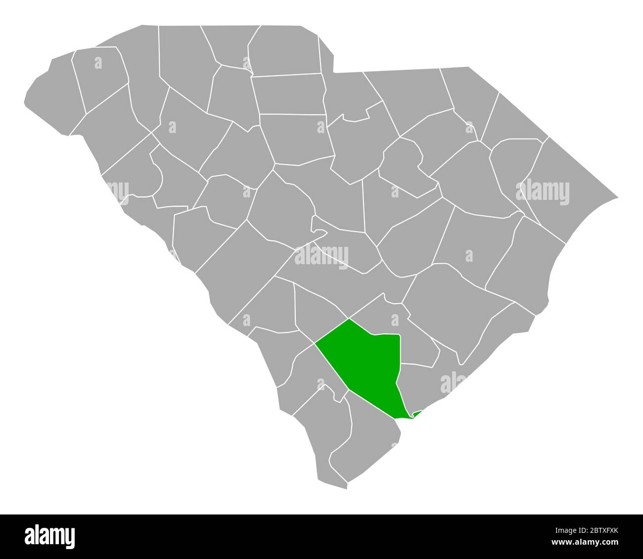 Map of Colleton in South Carolina Stock Photo Alamy