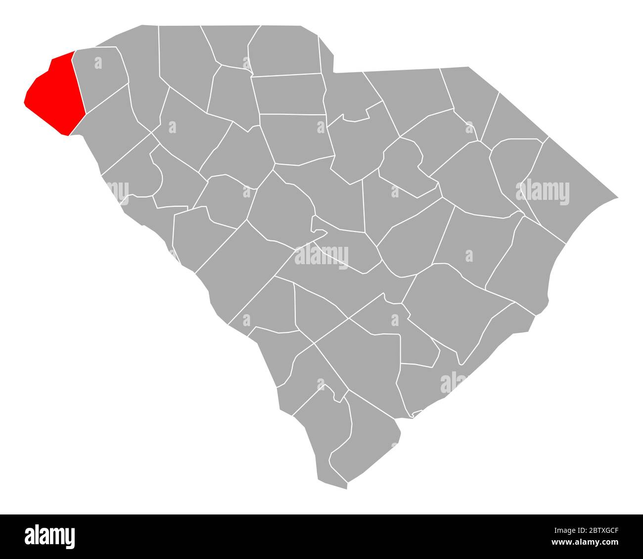 Map of Oconee in South Carolina Stock Photo Alamy