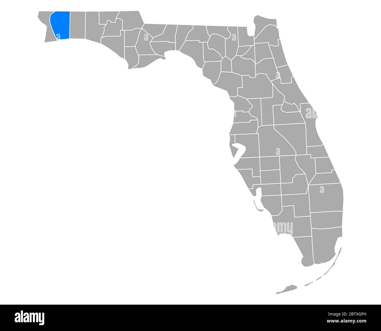 Map of Santa Rosa in Florida Stock Photo - Alamy