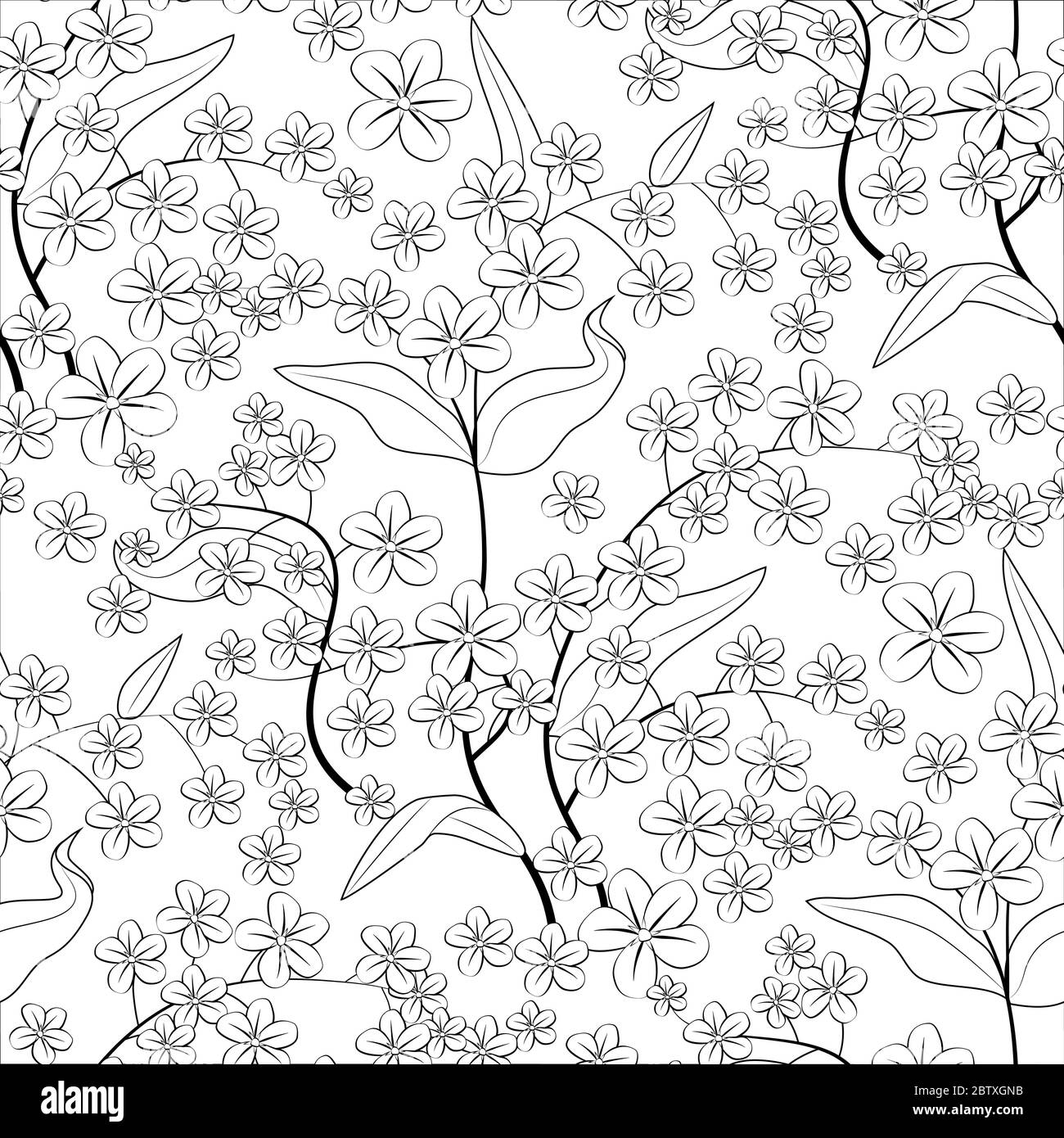 Colorful floral seamless pattern with hand drawn flowers on white ...