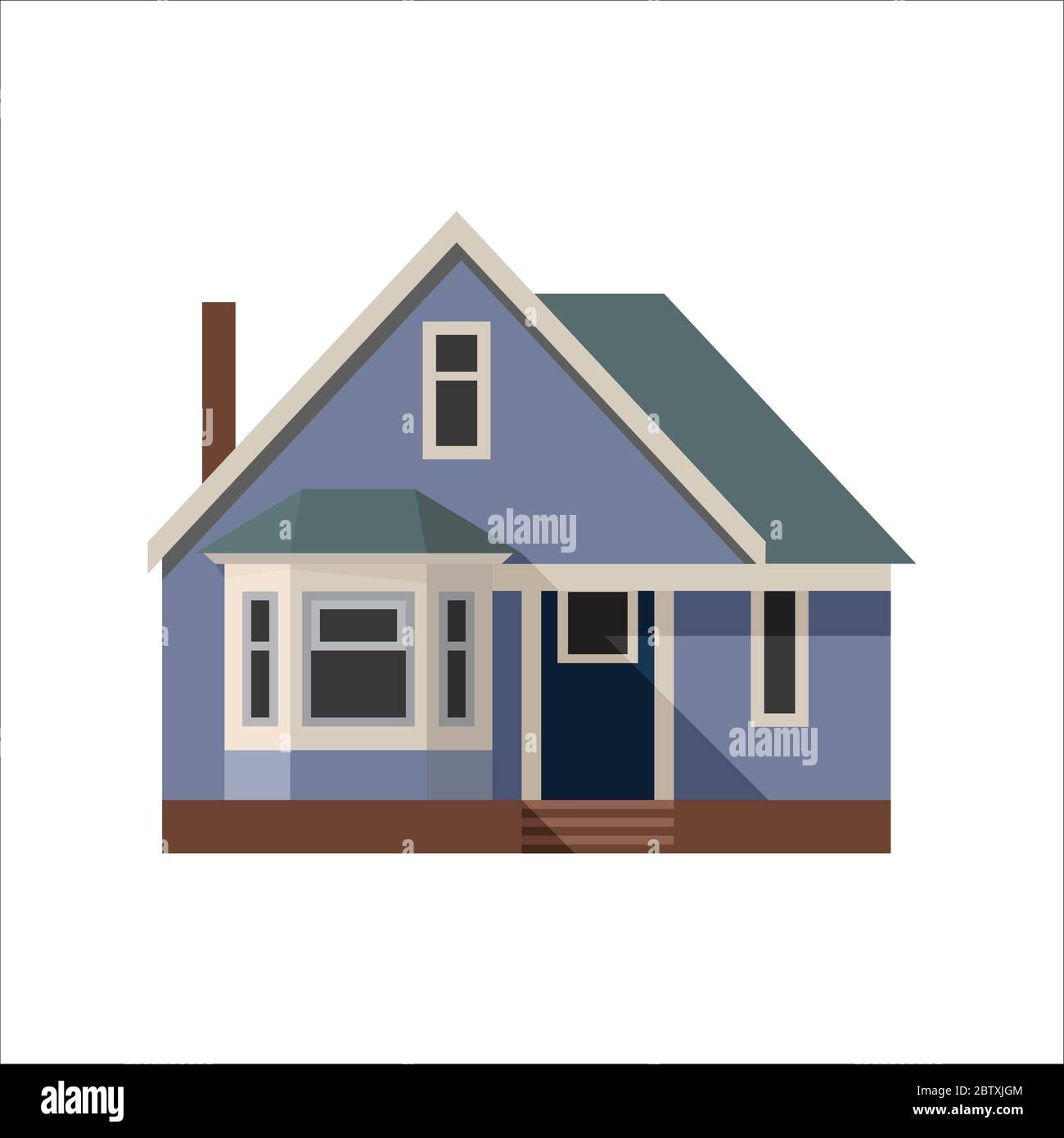 Blue house. In the style of flat Stock Vector Image & Art Alamy
