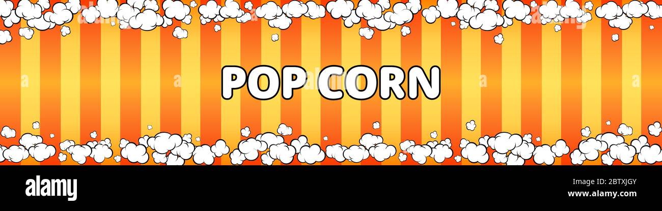 Horizontal banner. Pop Corn Stock Vector