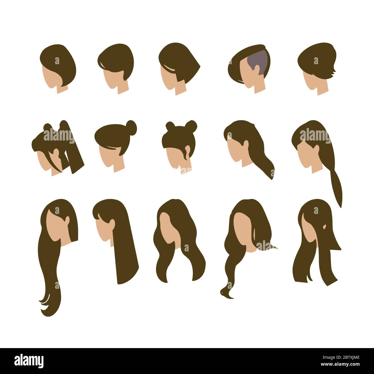 Set of avatars. Young girls Stock Vector Image & Art - Alamy