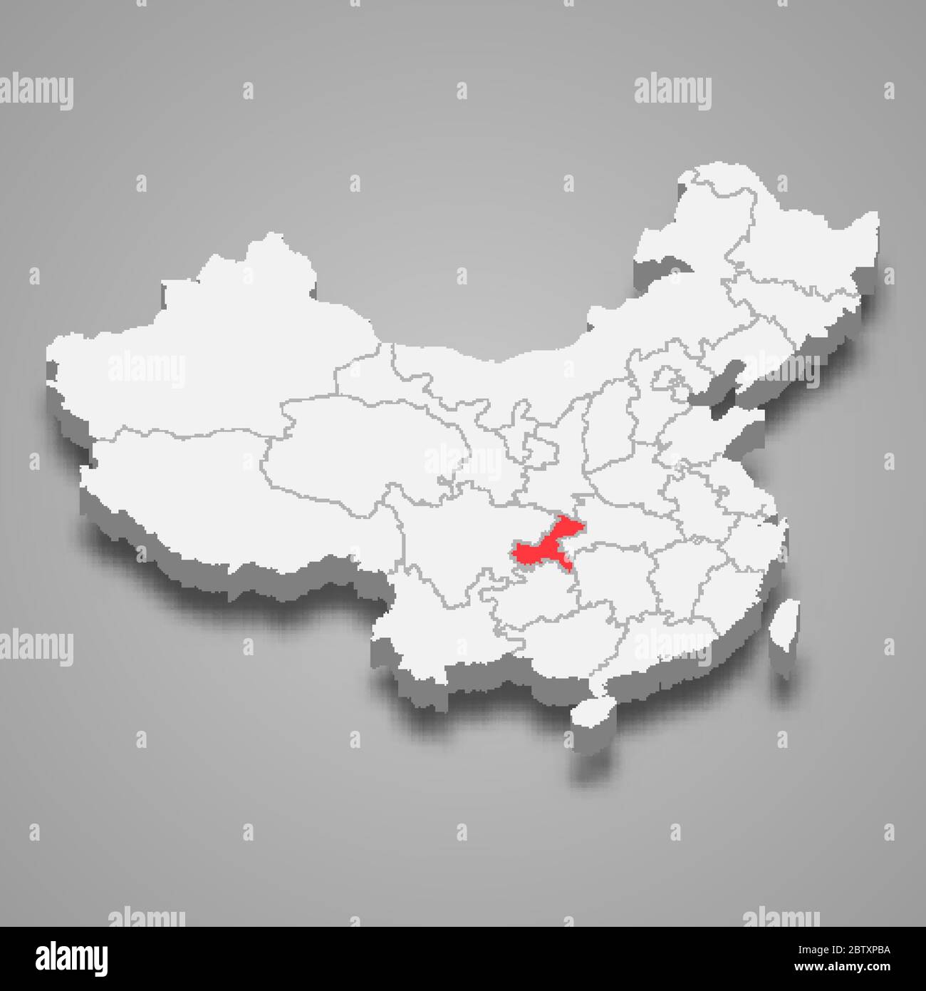 Chongqing province location within China 3d map Stock Vector Image & Art Alamy