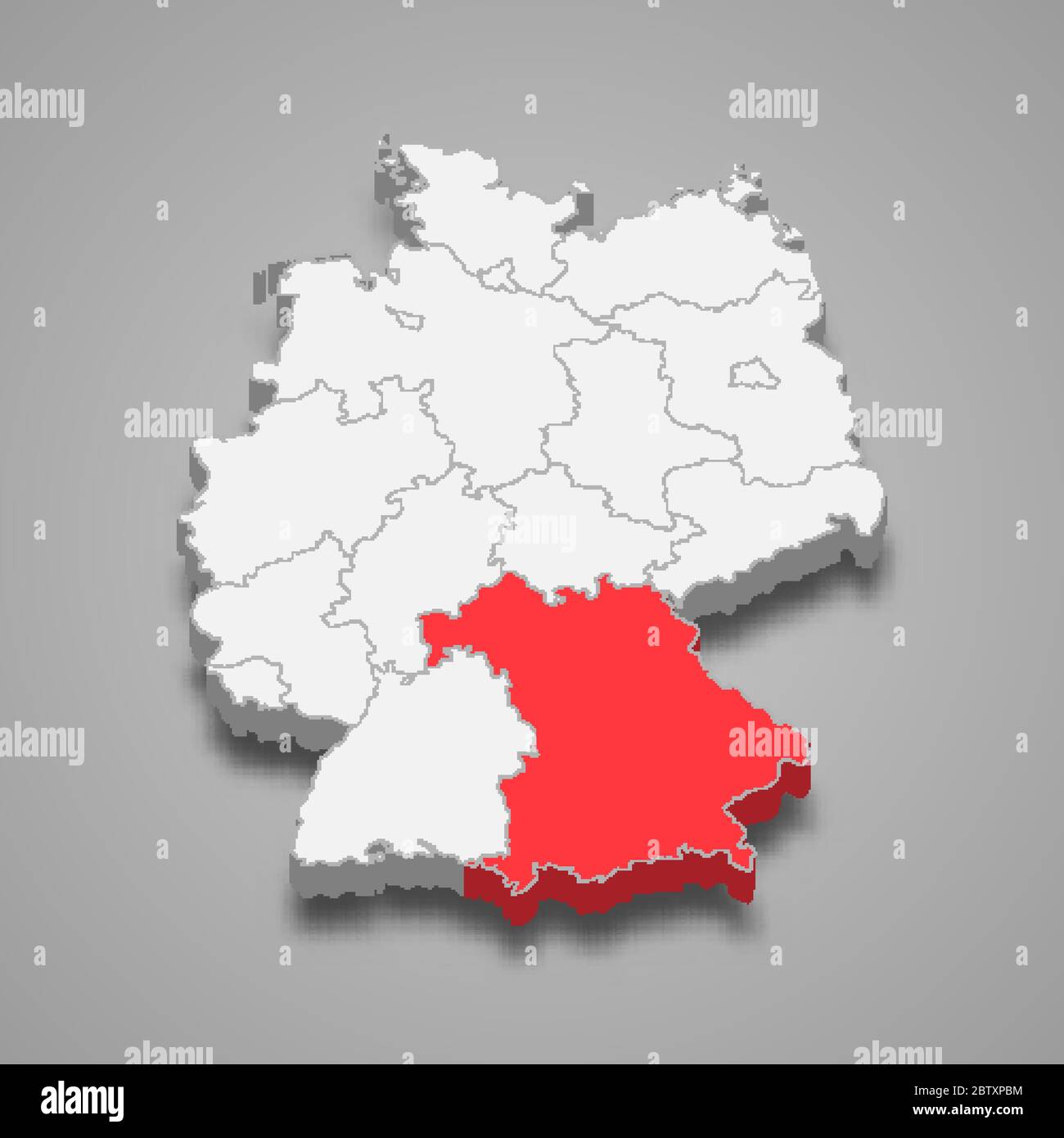 Bavaria state location within Germany 3d map Stock Vector