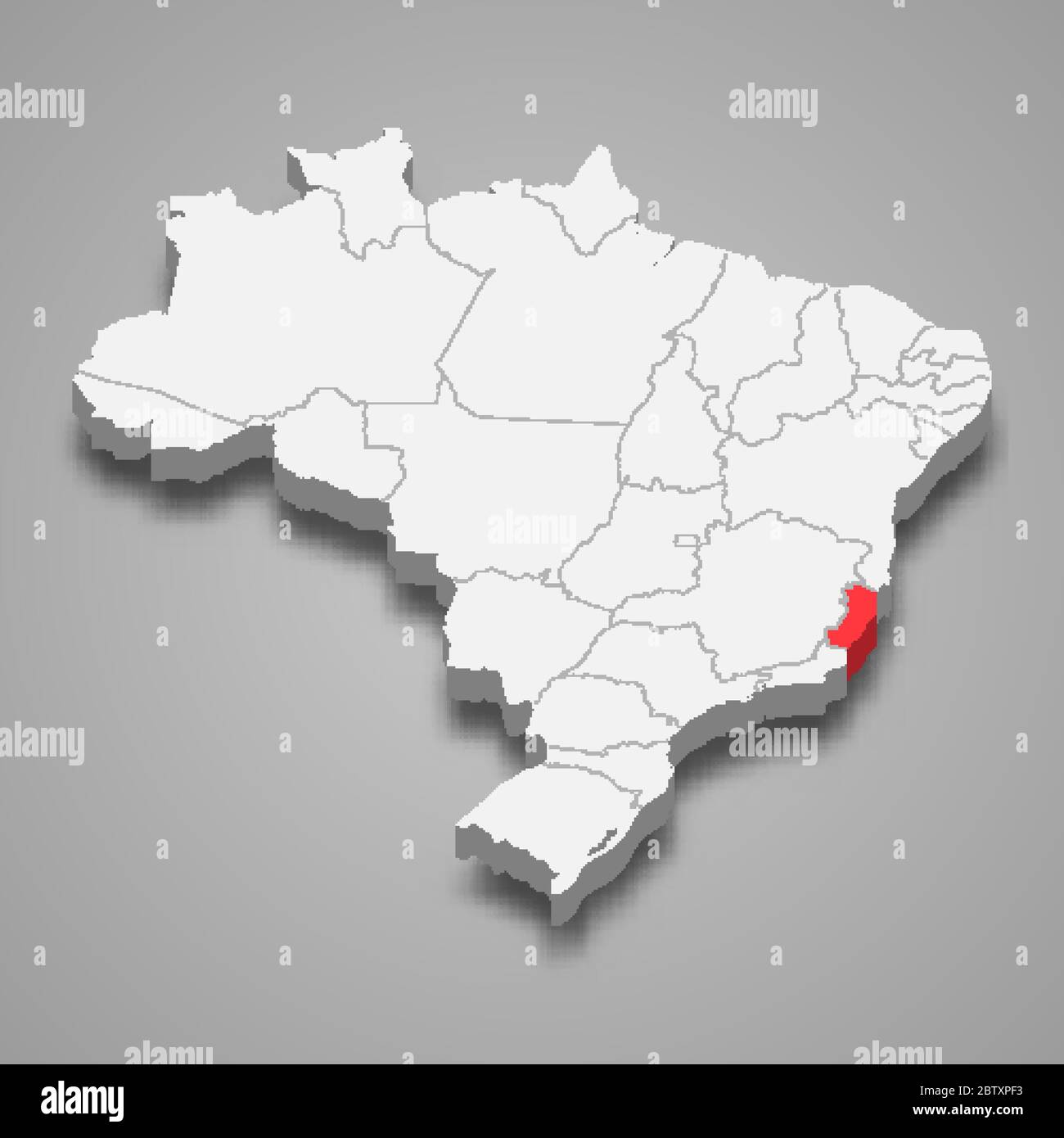 Espirito Santo state location within Brazil 3d map Stock Vector