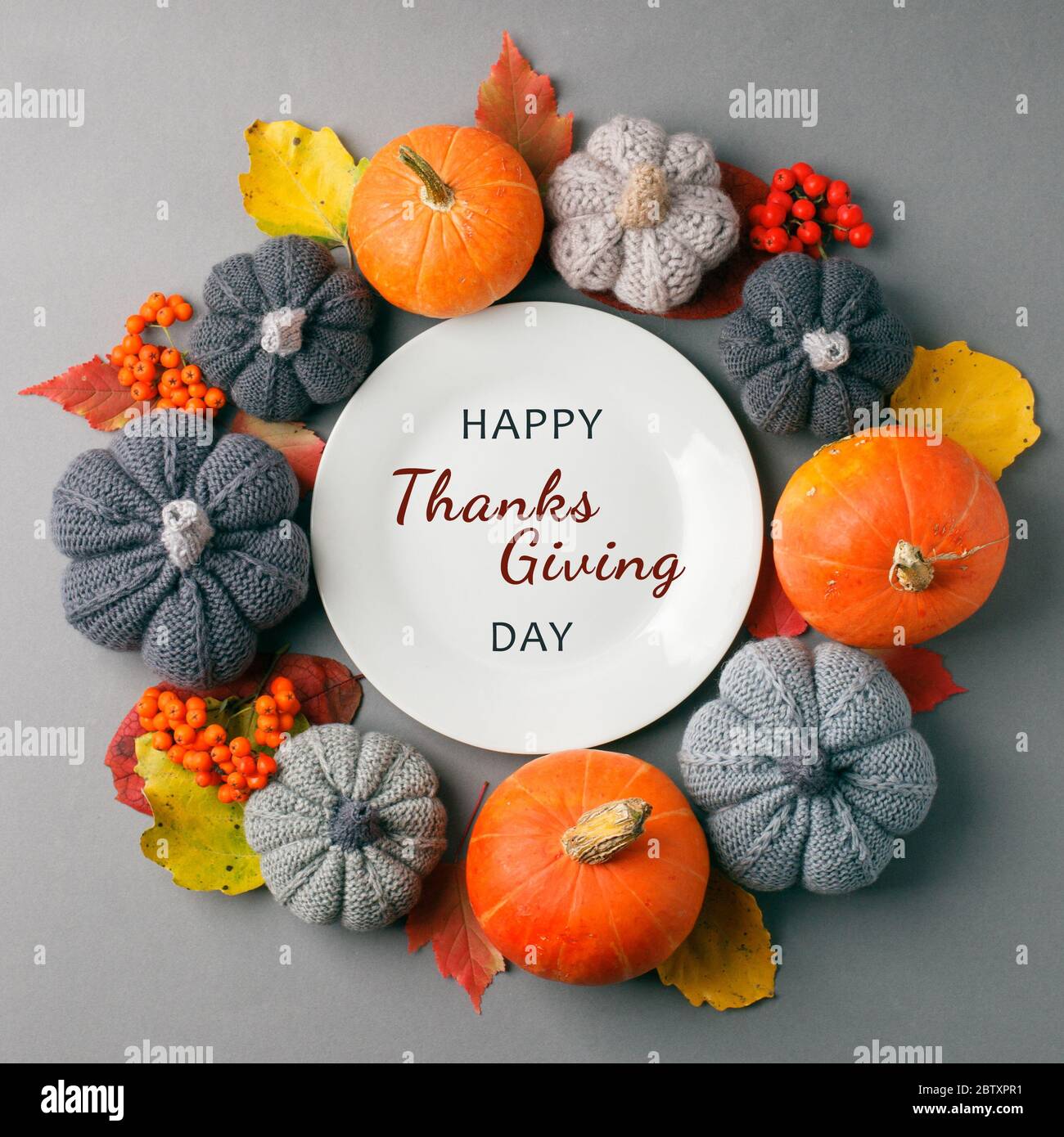 Happy Thanksgiving Day Autumn Composition Background Bright Leaves Flatlay Background Thanksgiving Table Empty Plate Seasonal Concept Menu Of Caf Stock Photo Alamy