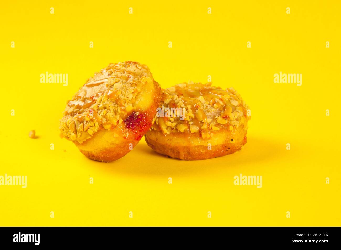 Gourmet doughnuts with strawberry jam jelly filling Stock Photo Alamy