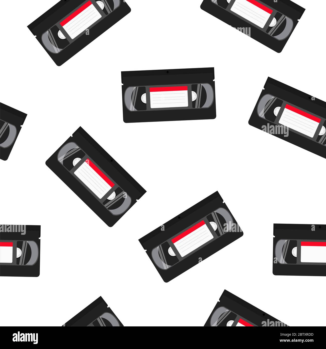 Vector Isolated VHS Tapes Seamless Pattern or Wallpaper Stock Vector
